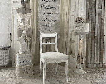 Antieke Biedermeier gestoffeerde stoel ***