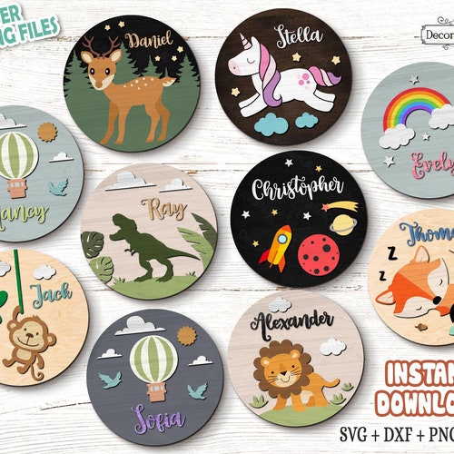 Baby Nursery Name Sign Laser Cut Files Baby Shower Gift Etsy