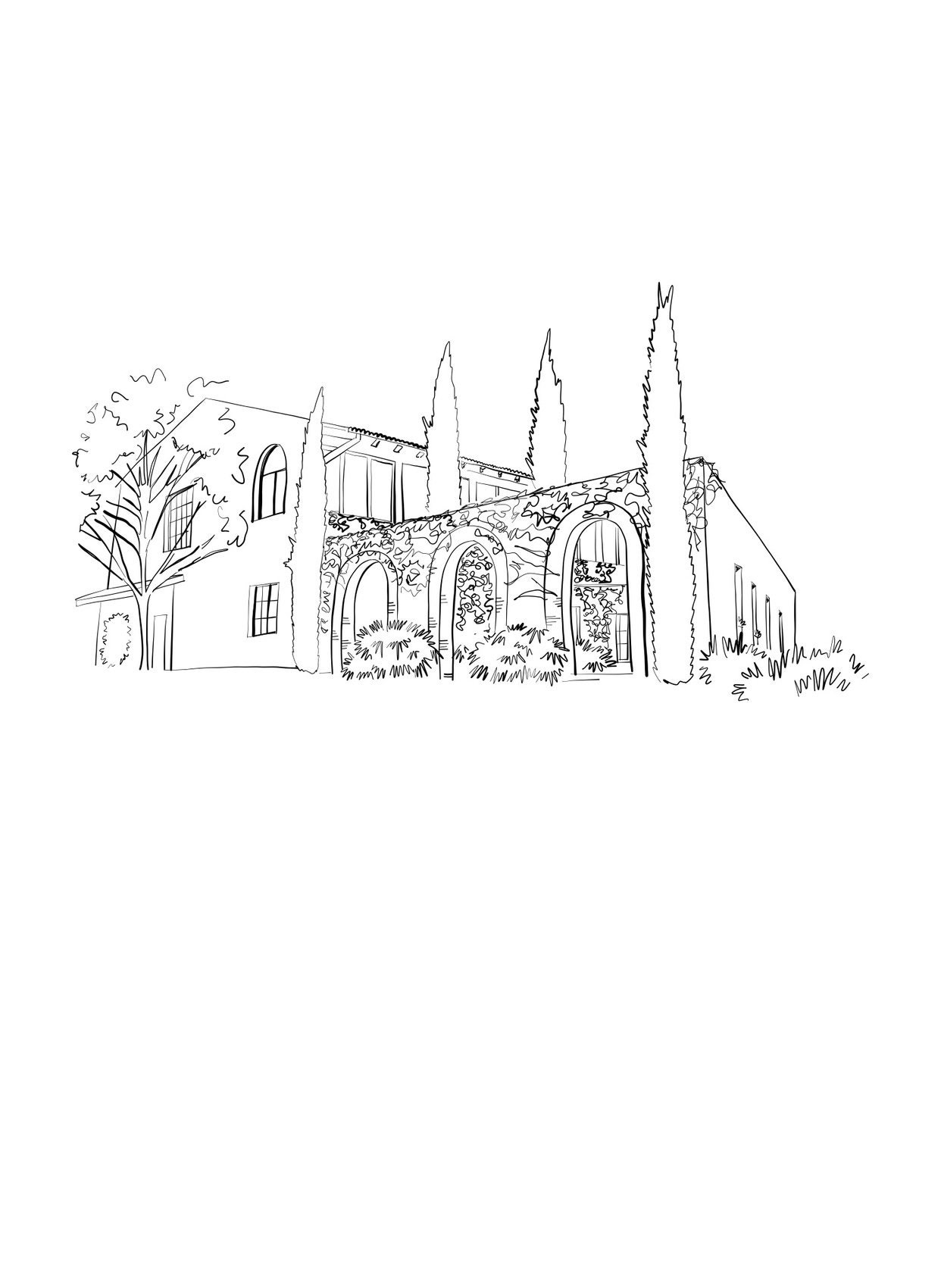 Custom Wedding Venue Illustration Wedding Invitation Sketch Hand Drawn ...