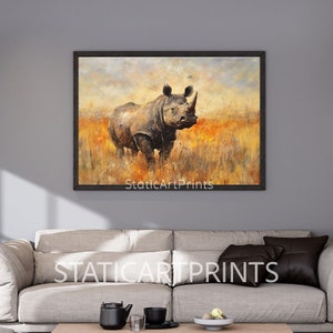 Arte de pared, Arte, Arte étnico africano, Rinoceronte africano, Descargable IMPRIMIBLE Digital