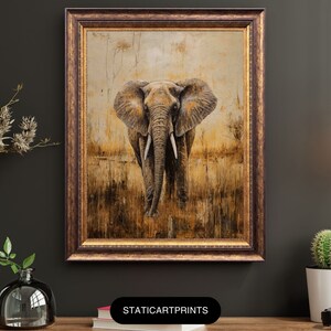 Wall art, Art, African Ethnic Art, African Elephant Art, Downloadable PRINTABLE Digital
