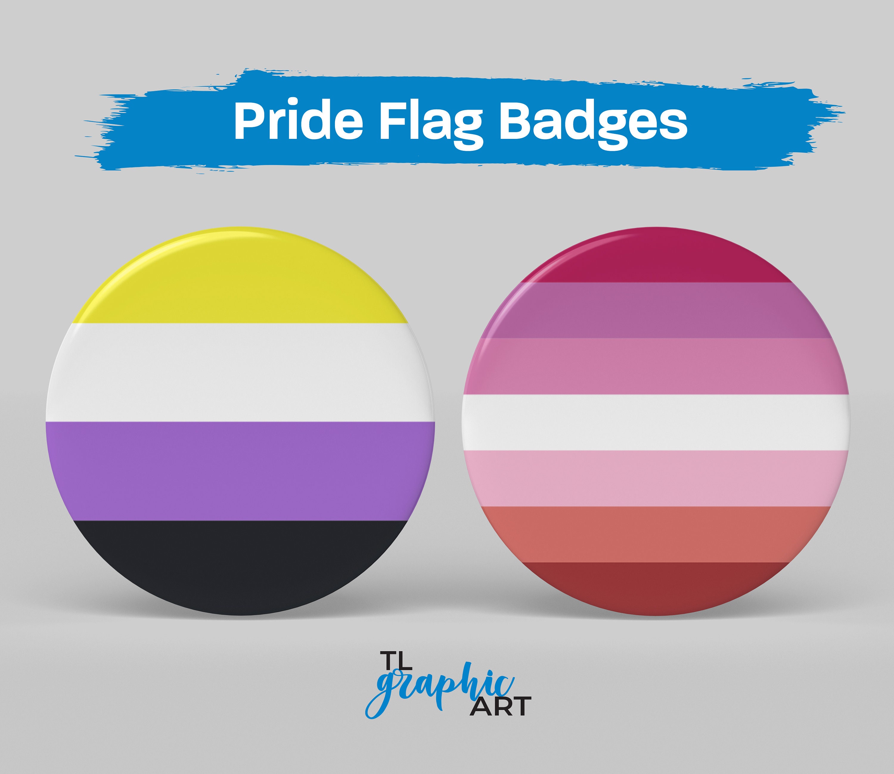 LGBTQIA Pride Flag Badge Pin Button Sexuality / Genders Etsy