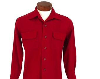 Vintage 1950's Mcgregor Wool Shirt Men's Sportswear Red