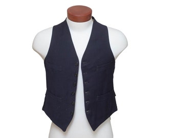 Vintage 1930's NRA Label Navy Blue Vest Waistcoat