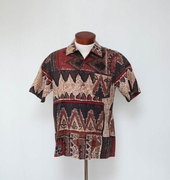 Vintage 1950's Aloha Shirt Hawaiian Shirt Barkclot