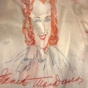 Vintage 1930s Jeanette Macdonald MGM scarf handkerchief