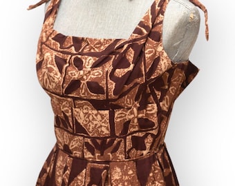 Vintage 1950&#39;s Alfred Shaheen Hawaiian Tiki Dress Made in Hawaii