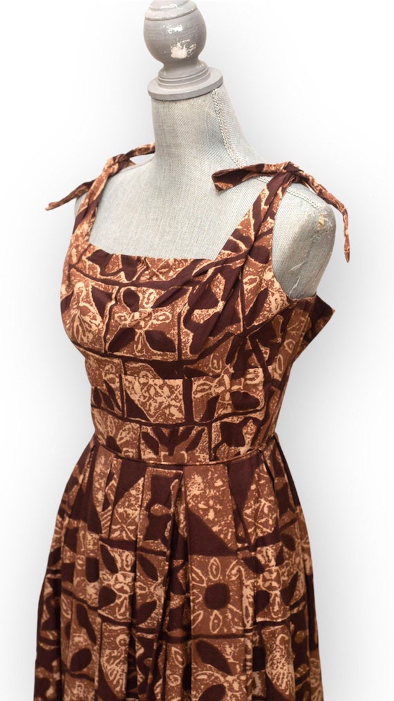 Vintage 1950's Alfred Shaheen Hawaiian Tiki Dress 