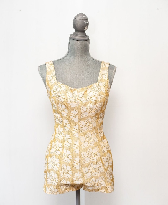 Vintage 1950's Jantzen Gold Swimsuit Bathing Suit