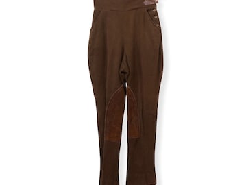 Pantalon jodhpurs marron velours côtelé sur mesure