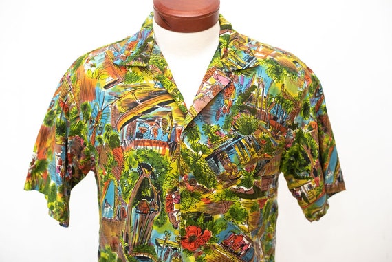 Vintage 1950's 1960's Hawaiian Shirt Diamondhead S