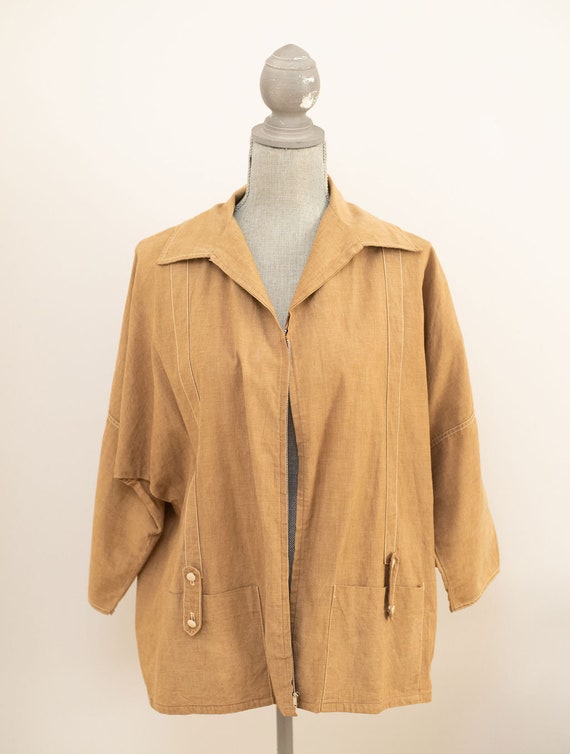 Vintage Suit 1940's- 1950's Linen Jacket & Pants S