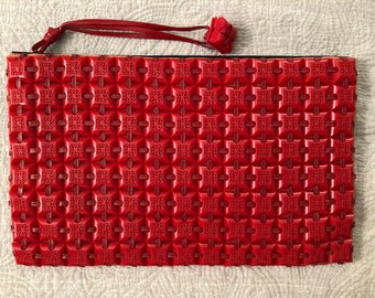 Vintage 1940's Plasticflex Clutch Cherry Red MINT condition