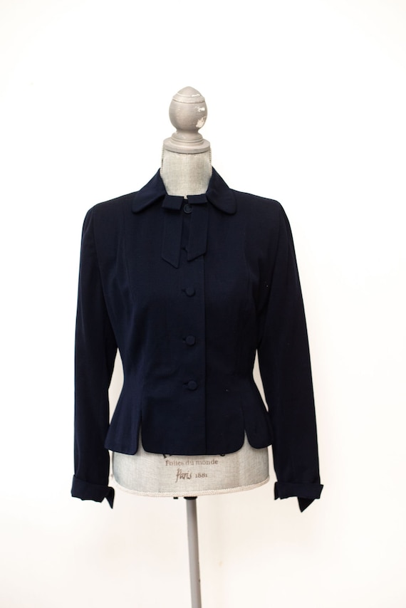 Vintage 1940's Eisenberg Turf Club Blue Blazer Sui