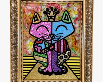 Pop Art Gemälde "Royal Kitty" von Raphael Gratzl