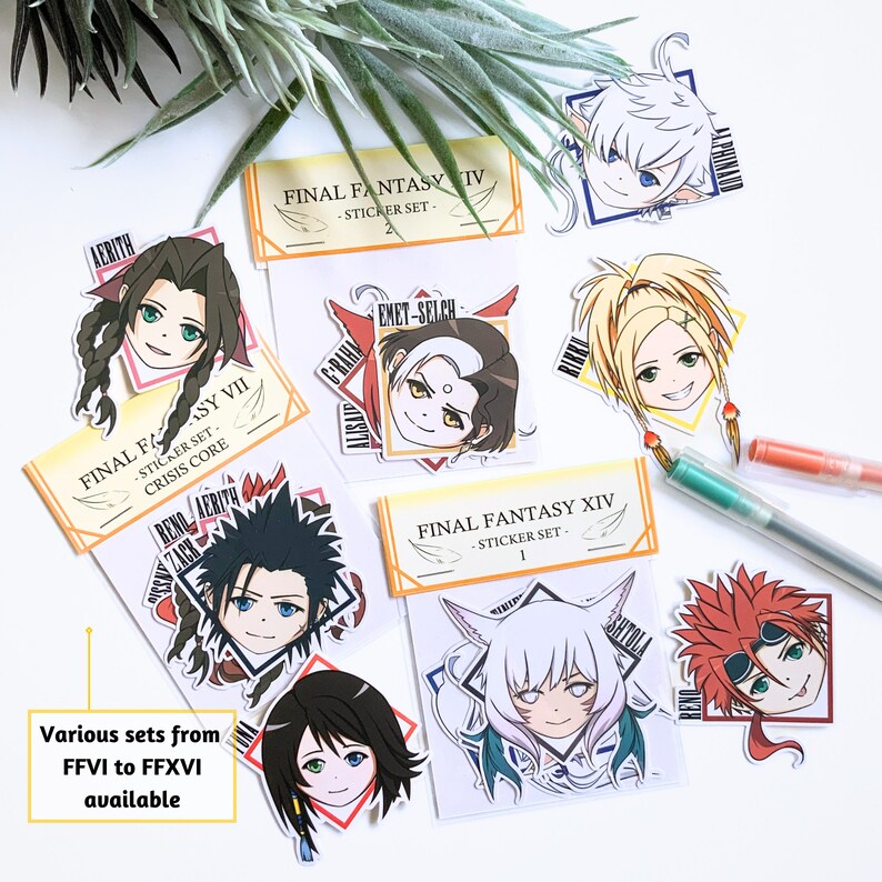 Final Version Sticker Final Fantasy Character Sticker Sets. Quality Waterproof Matte Vinyl ...