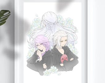 Final Fantasy XIV Venat, Emet-Selch & Hythlodaeus Art Print, Endwalker Poster