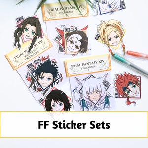 ファイナルファンタジーキャラクターステッカーセット。高品質防水マットビニールステッカー サイズ 2.5" - 3"