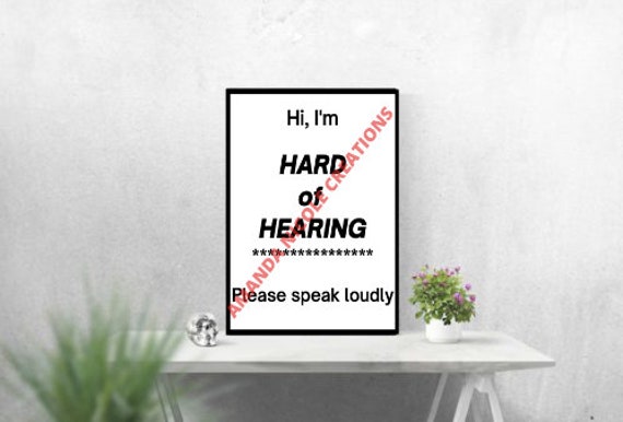 Hard of Hearing Sign I Hospital Room Sign I Hearing Impaired | Etsy