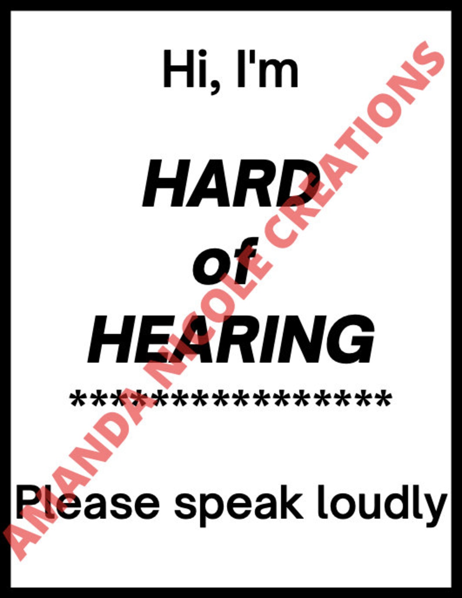 Hard of Hearing Sign I Hospital Room Sign I Hearing Impaired | Etsy