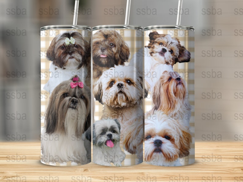 Shih Tzu Cute Puppy Digital Png 20 Oz Skinny Tumbler Sublimation Design ...