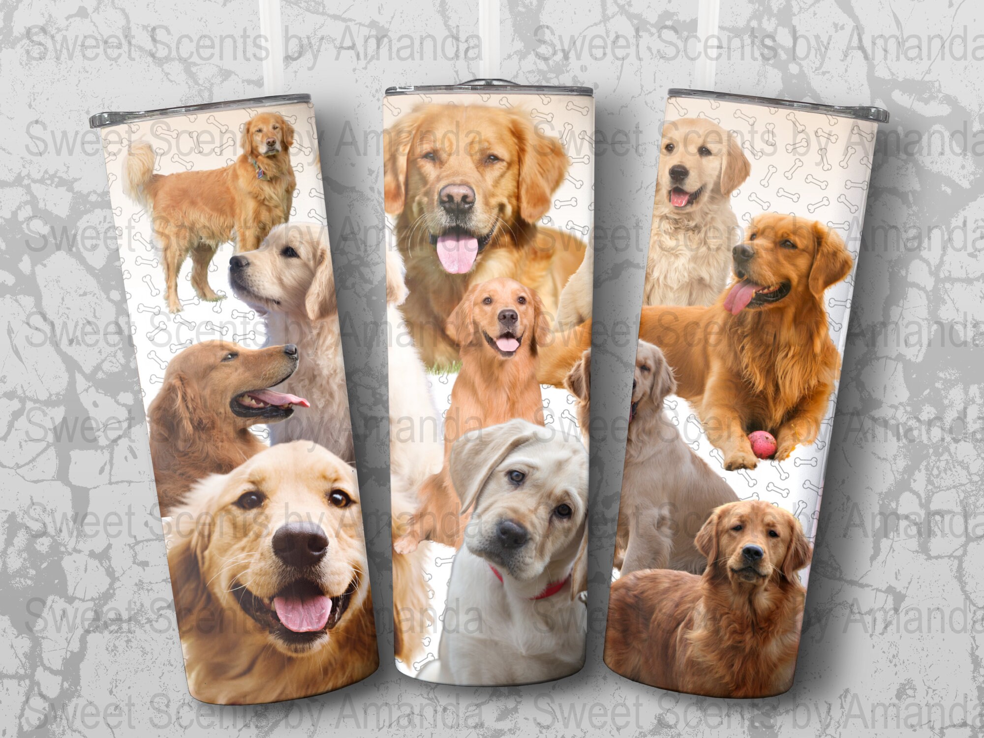 Golden Retriever Dog Collab Cute Png 20oz Skinny Tumbler Sublimation ...