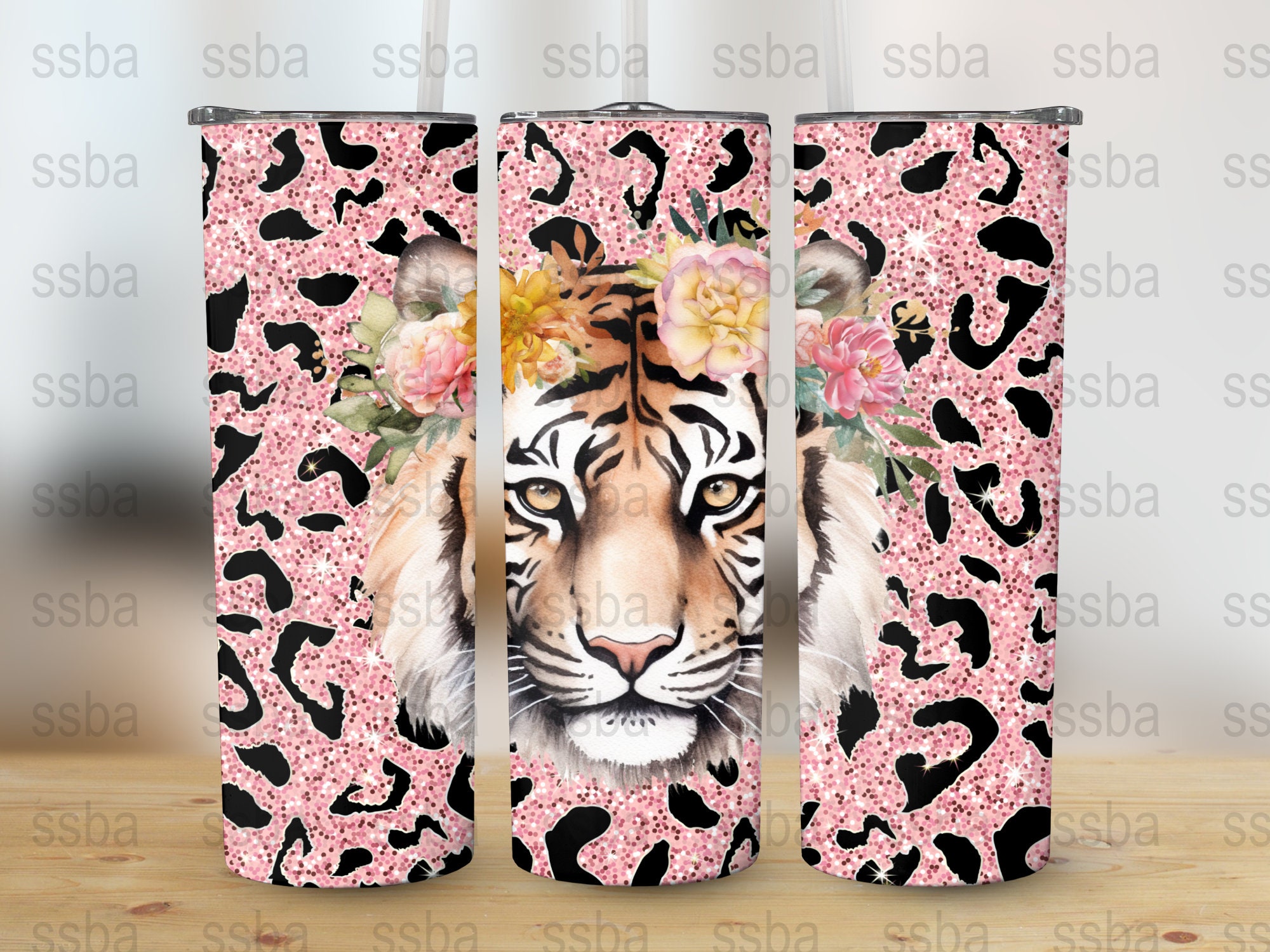 Tiger Cheetah Print Digital Png 20 Oz Skinny Tumbler Sublimation Design ...