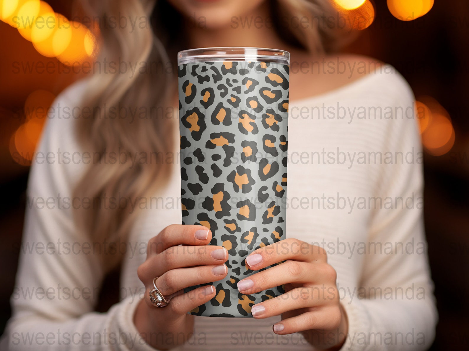 Gray and Orange Cheetah Leopard Print Digital Paper Background Digital ...