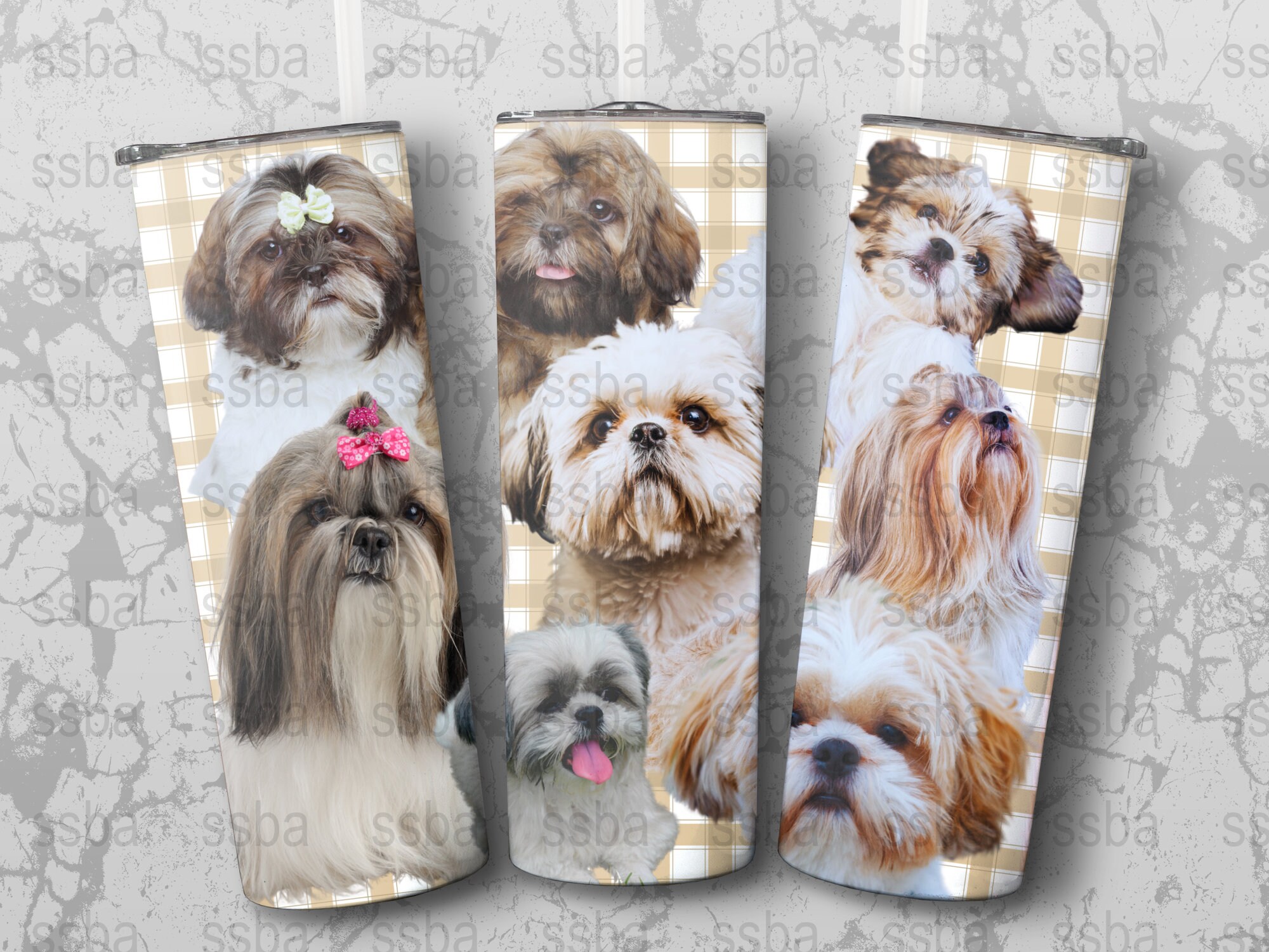 Shih Tzu Cute Puppy Digital Png 20 Oz Skinny Tumbler Sublimation Design ...