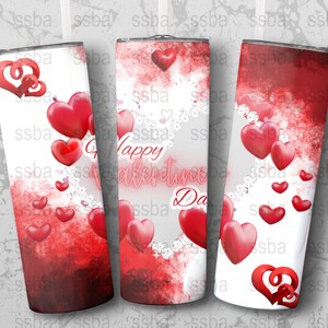 Valentine&#39;s Day digital png 20 oz Skinny Tumbler Sublimation Design, Straight And Tapered Tumbler Wrap, Instant Digital Download PNG