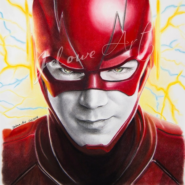 The Flash Grant Gustin Fan art prints by Jeloweart