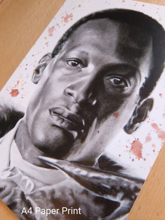 Tony Todd Candyman handdrawn horror film fan art portrait by