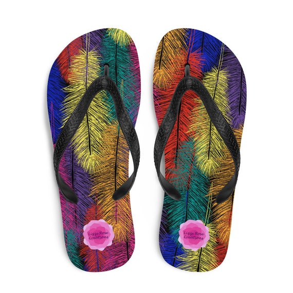 feather flip flops