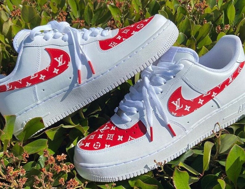 Louis Vuitton Nike Air Forces 1's | Etsy