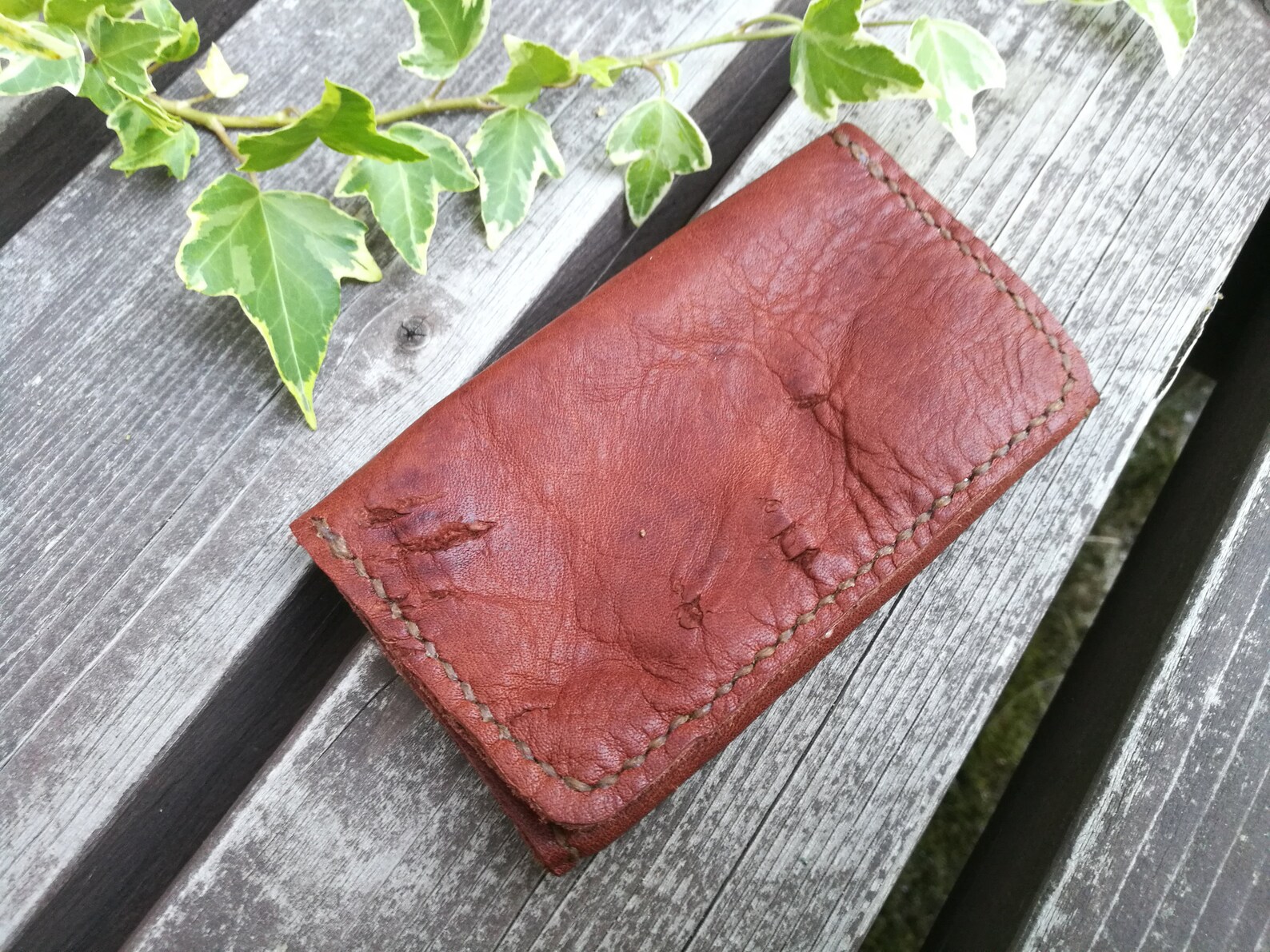 Antique Leather Business Card Holder Etsy