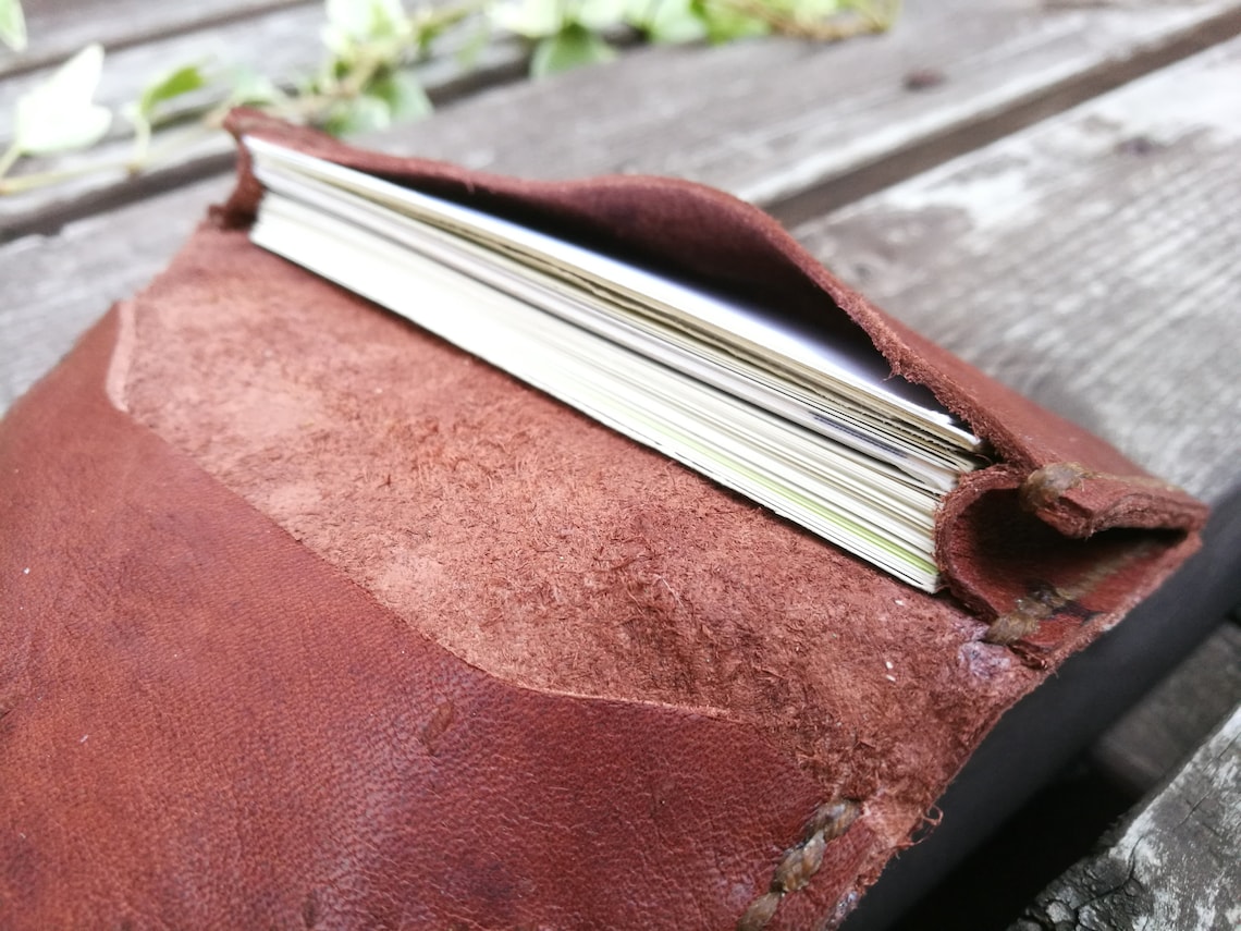 Antique Leather Business Card Holder Etsy