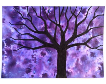 Baum mit landschaft malen in acryl auf mdf. Baumstamm Mit Acryl Malen : Acryl Baum Malen Etsy