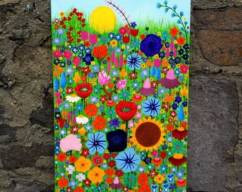 Blüten Gemälde Acrylbild Einzelstück Art Kunst Handwerk Flowers Wandschmuck Deko