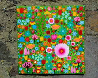 Gemälde Bild Leinwand Blumen Blüten Acrylmalerei Original Einzelstück Wandschmuck