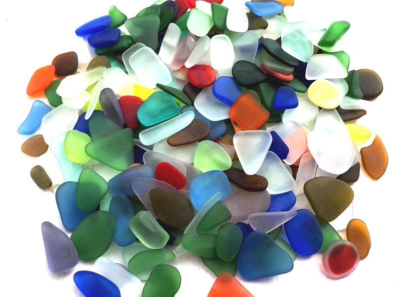 10 St Seeglas Seaglass Beachglass Oceanglass Mini ca 1-2cm Farbmix Bild 7