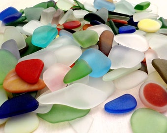 Pack of 10 sea glass seaglass beach glass ocean glass mini approx. 1-2 cm color mix