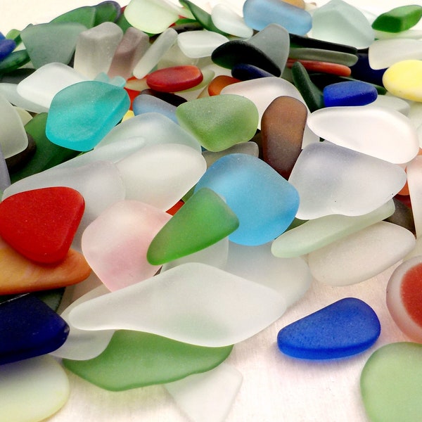 10 St Seeglas Seaglass Beachglass Oceanglass Mini ca 1-2cm Farbmix