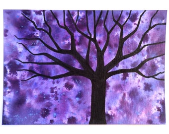 Baum Tusche Acryl Bild Acrylbild Acrylmalerei  Kunst Art Gemälde Original