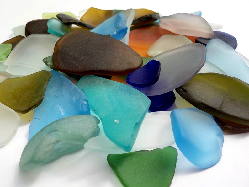 Seeglas Seaglass Mischung Beachglass Oceanglas handverlesen Strandscherben Bild 2