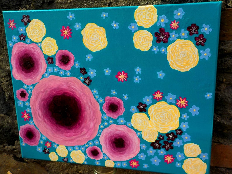 Fleurs Peinture Acrylique Image Une Seule Pièce Art Artisanat Fleurs Décoration Murale Décoration Décoration image 3