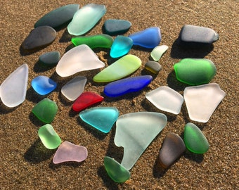 Sea glass beach glass beach glass 10 pieces colorful mix 2-6 cm