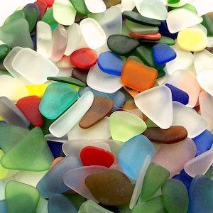 10 St Seeglas Seaglass Beachglass Oceanglass Mini ca 1-2cm Farbmix Bild 4