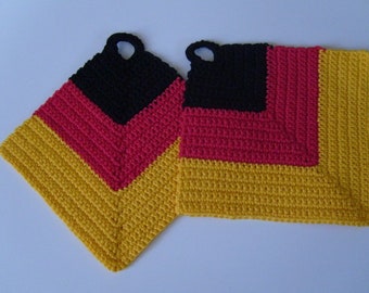 Germany pot holders, pot holder set black-red-yellow