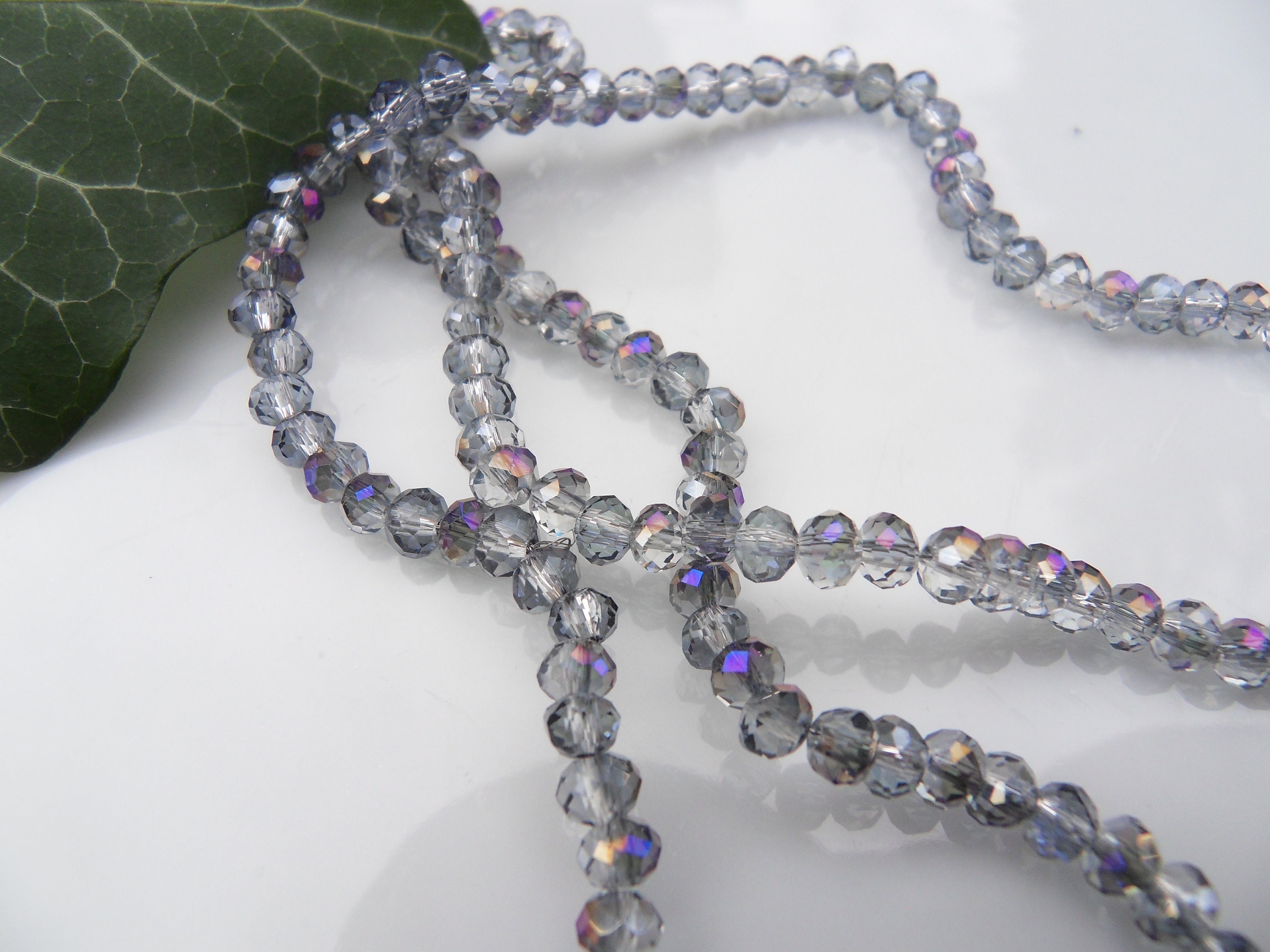 145 Crystal Beads 3 x 4 mm Crystal Steamed