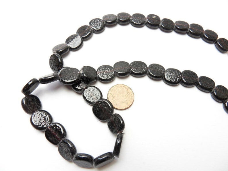 42 glass pearl panes strand black-brown lampwork